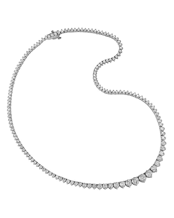 Shop Bloomingdale's Certified Diamond Tennis Necklace In 14k White Gold, 10.0 Ct. T.w.- 100% Exclusive