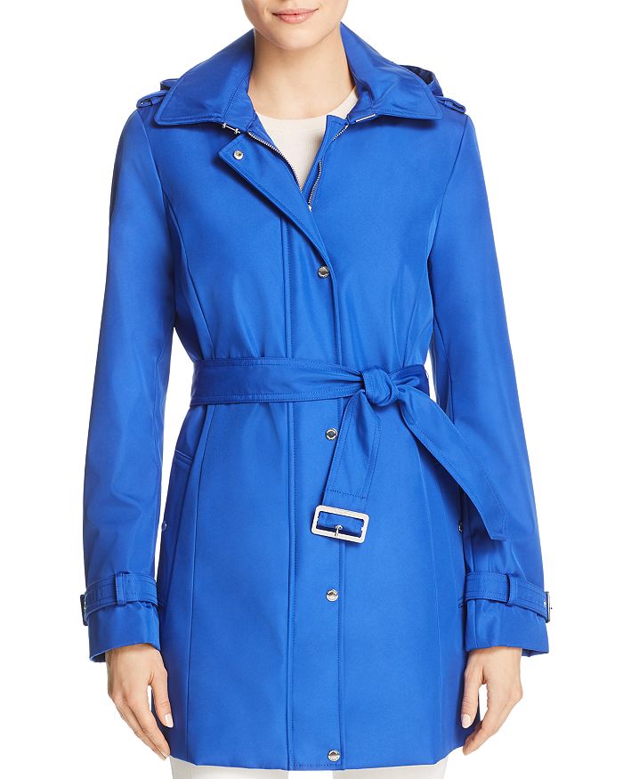 Calvin Klein Belted Trench Coat In Chaotic Blue