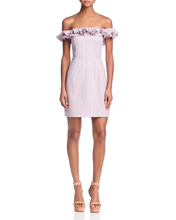 WAYF Gayle Striped Off the Shoulder Dress 100 Exclusive