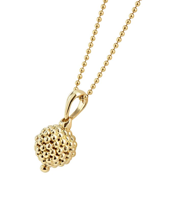 Shop Lagos Caviar Gold Collection 18k Gold Ball Pendant Necklace, 30