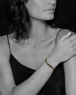 Gold & Black Caviar Collection 18K Gold & Ceramic Coil Bracelet 