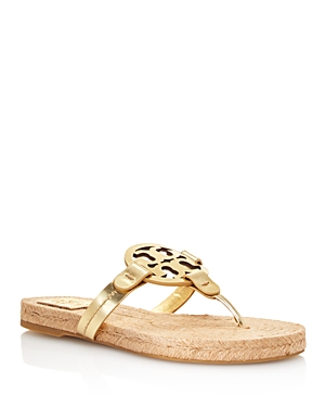 TORY BURCH WOMEN'S MILLER LEATHER THONG ESPADRILLE SANDALS,47743