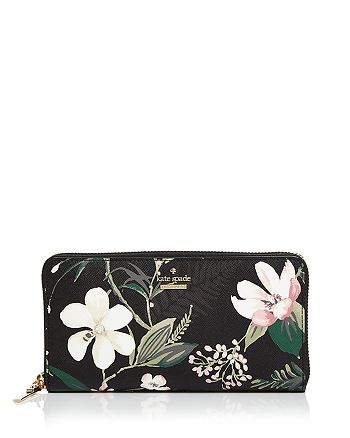 kate spade new york Cameron Street Botanical Lacey Saffiano Leather Wallet  | Bloomingdale's