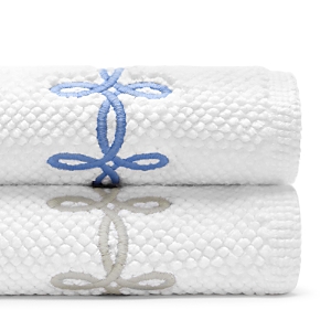 Matouk Gordian Knot Milagro Bath Rug - 100% Exclusive In White/azure Blue