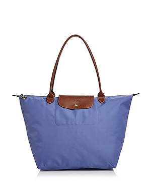 Longchamp Le Pliage Large Nylon Shoulder Tote In Lavender Purple/gold