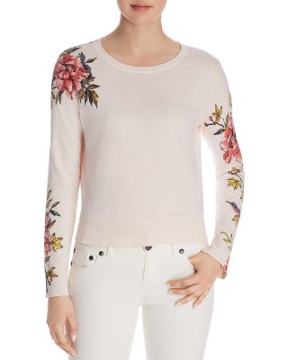 Joie Paari Floral-Sleeve Sweater 