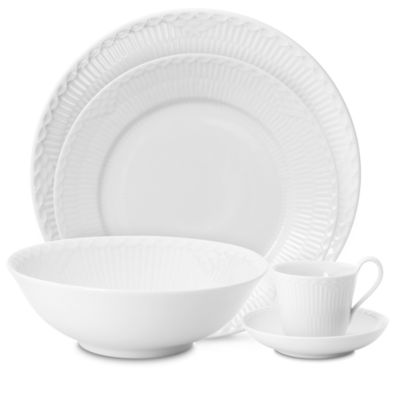 White Fluted Half Lace Dinnerware