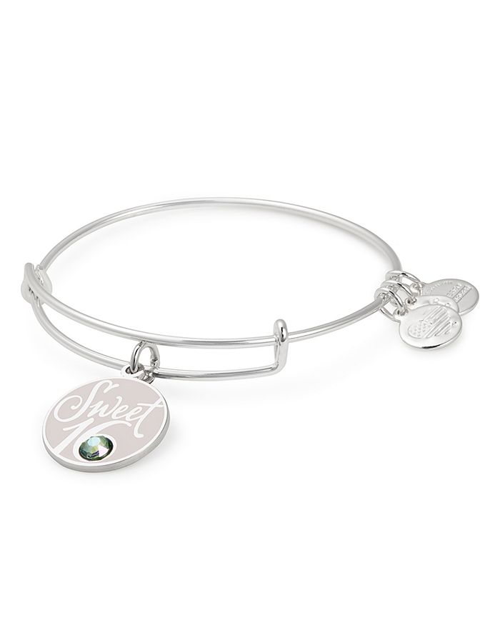 Alex And Ani Sweet 16 Expandable Bracelet In Silver