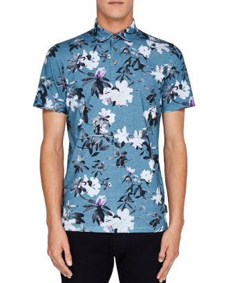 Ted Baker Scruff Floral Print Regular Fit Polo | Bloomingdale's