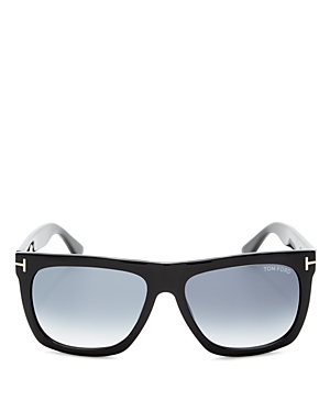 Shop Tom Ford Morgan Square Sunglasses, 57mm In Black/blue Gradient