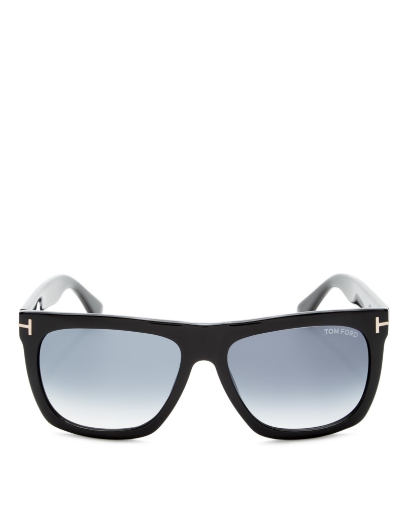 Tom Ford Morgan Square Sunglasses, 57mm in Black/Blue Gradient