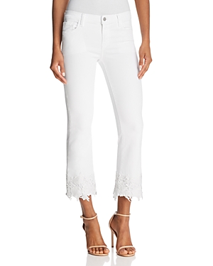 J BRAND SELENA MID RISE CROP BOOT JEANS IN WHITE LACE,JB000898