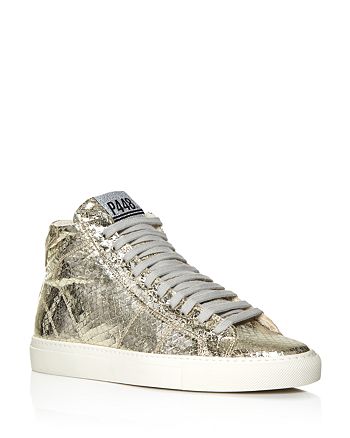 p448 metallic high top sneaker