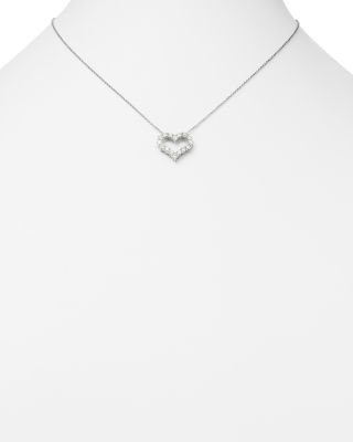 Diamond Heart Pendant Necklace in 14K White Gold, 1.0 tcw&nbsp;