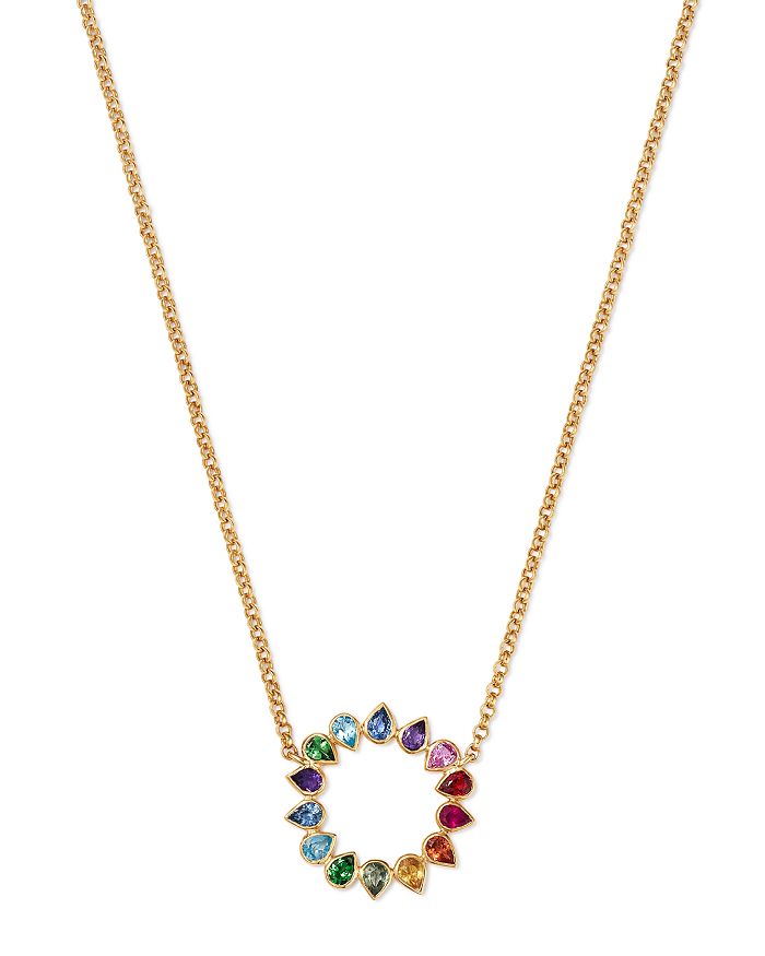 SheBee 14K Yellow Gold Multicolor Sapphire & Mixed Gemstone Circle ...