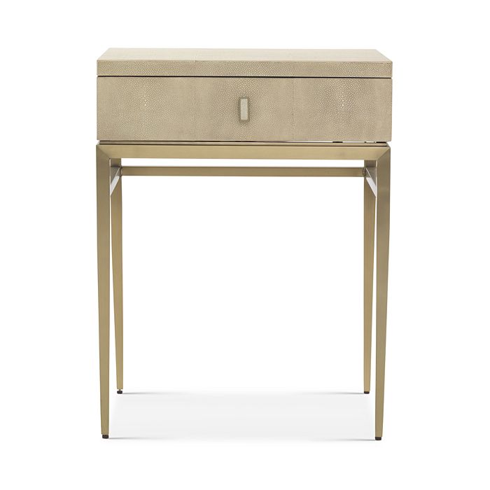 Mitchell Gold Bob Williams Solange Side Table In Cream/brass Hardware