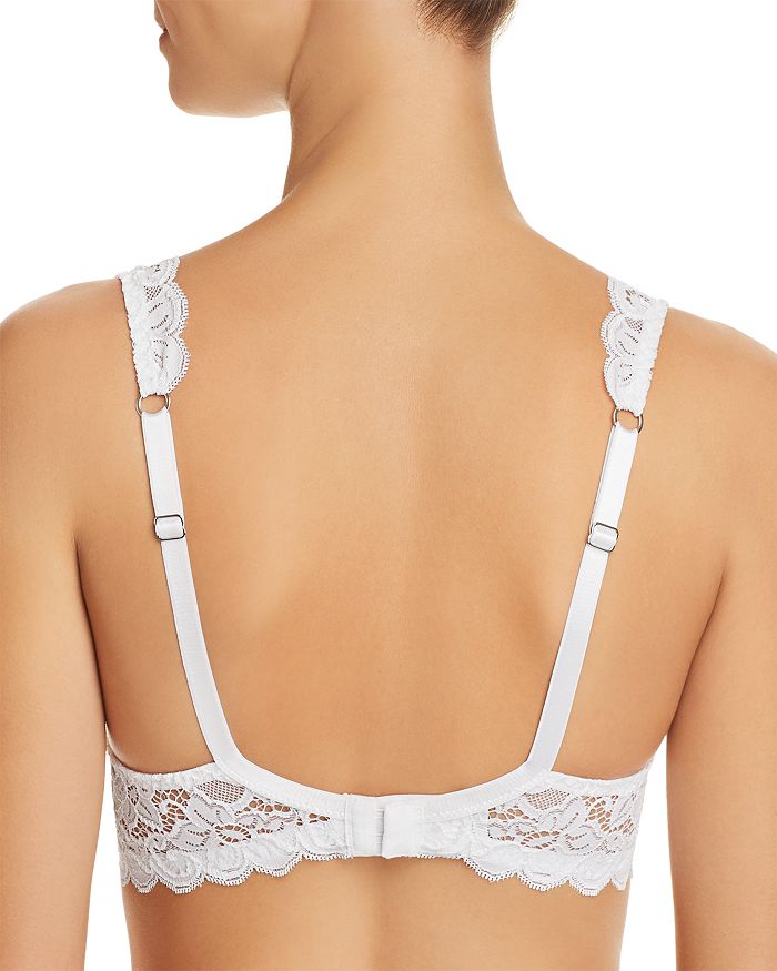Shop Hanro Luxury Moments Lace Unlined Underwire Bra In White