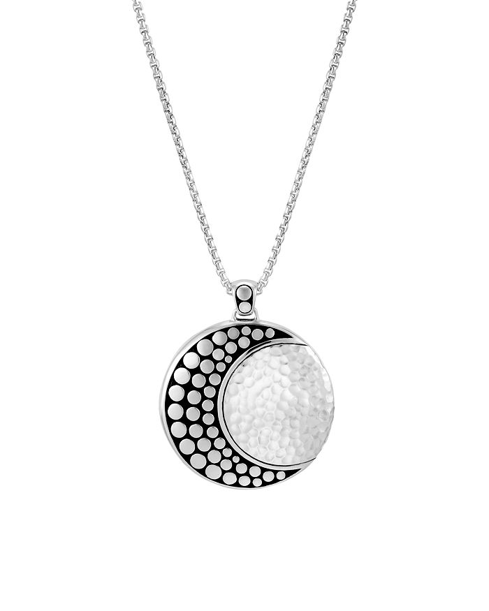 JOHN HARDY STERLING SILVER DOT HAMMERED MOON PENDANT NECKLACE, 36,NB39057X36