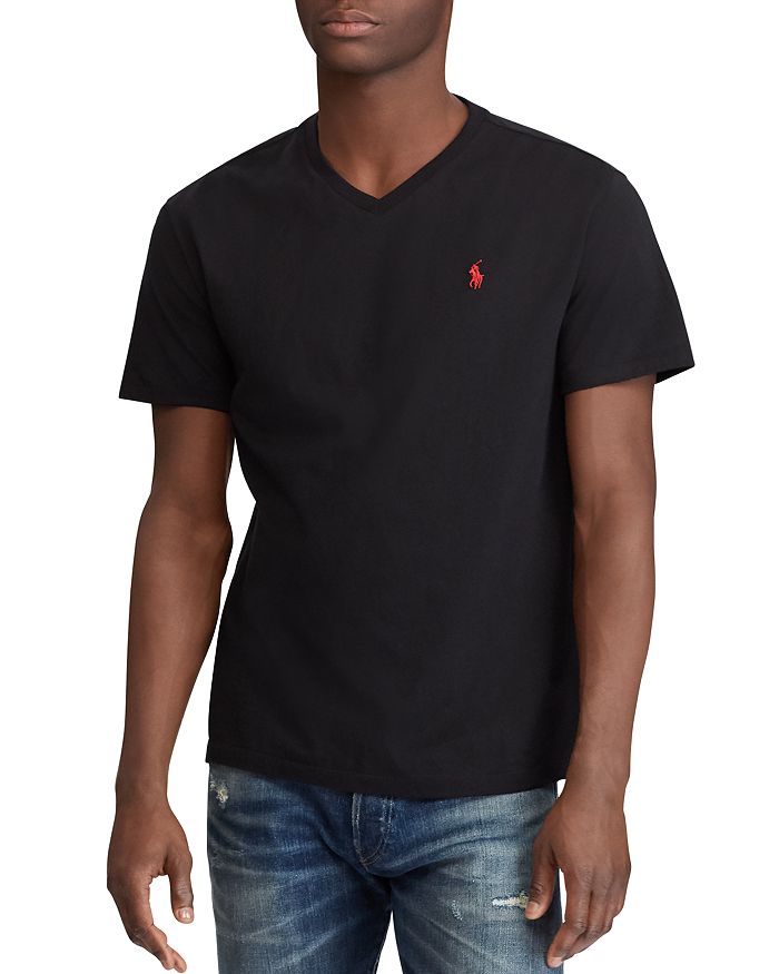 Shop Polo Ralph Lauren Classic Fit V-neck Tee In Black