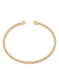 David Yurman - Cable Spira Bracelet in 18K Gold with Diamonds