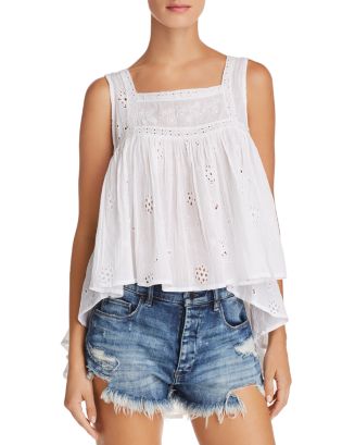 Ranee's aqua boho eyelet top