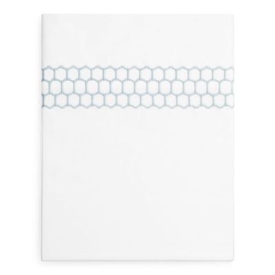 Matouk Liana Flat Sheet, King In Wedgwood