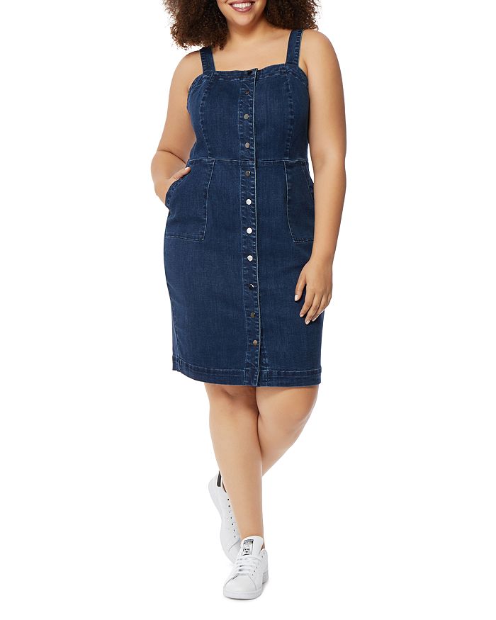 Warehouse snap front denim dress sale