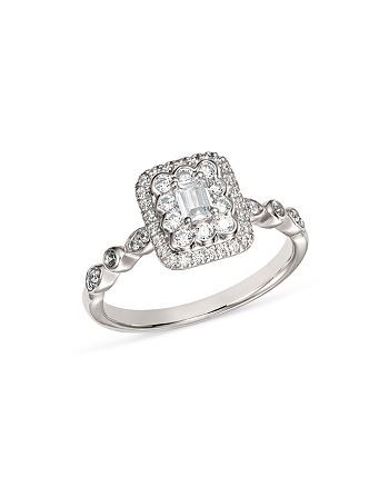 Bloomingdale S Diamond Emerald Cut Engagement Ring In 14k White