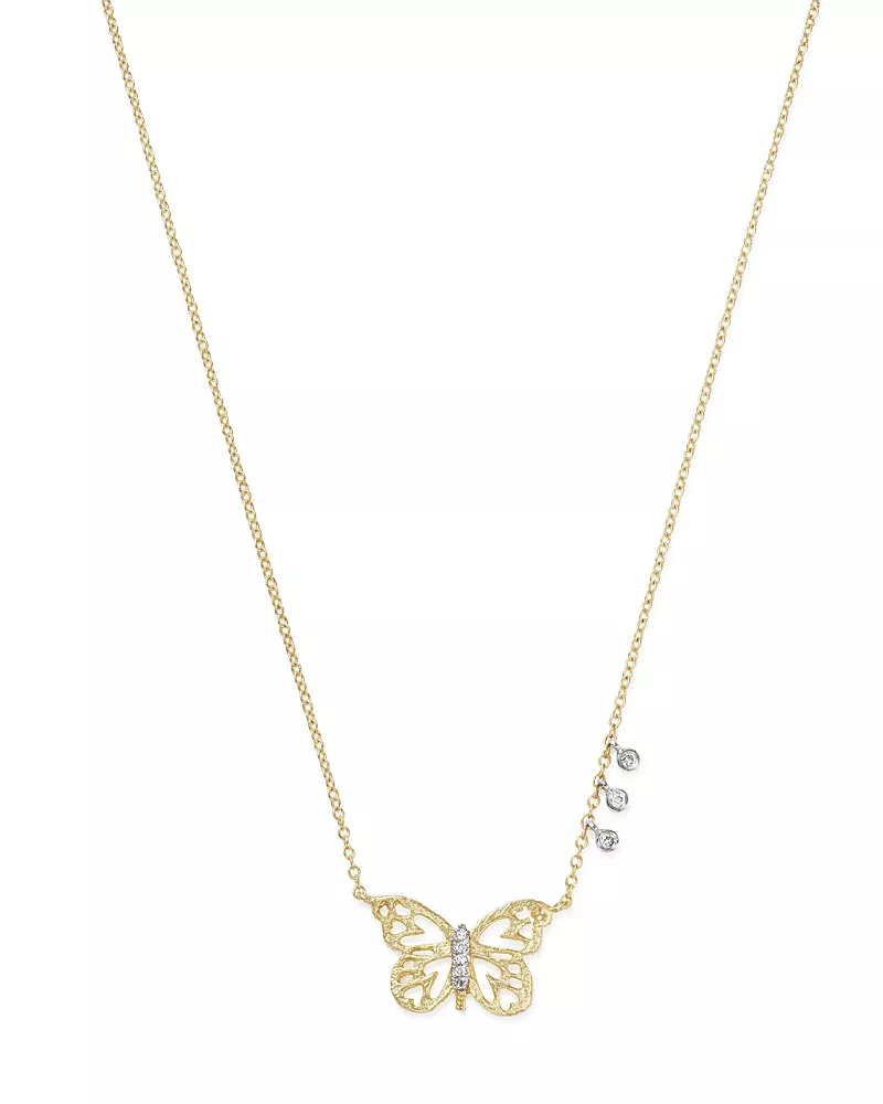 Meira T 14K White & Yellow Gold Butterfly Pendant Necklace, 16