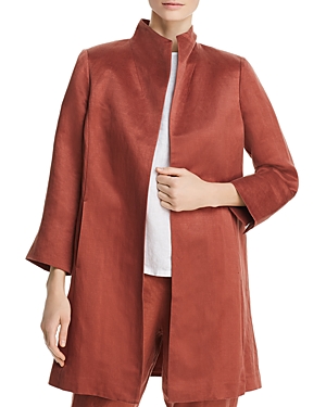 EILEEN FISHER STAND COLLAR COAT,S8GSO-C0602M