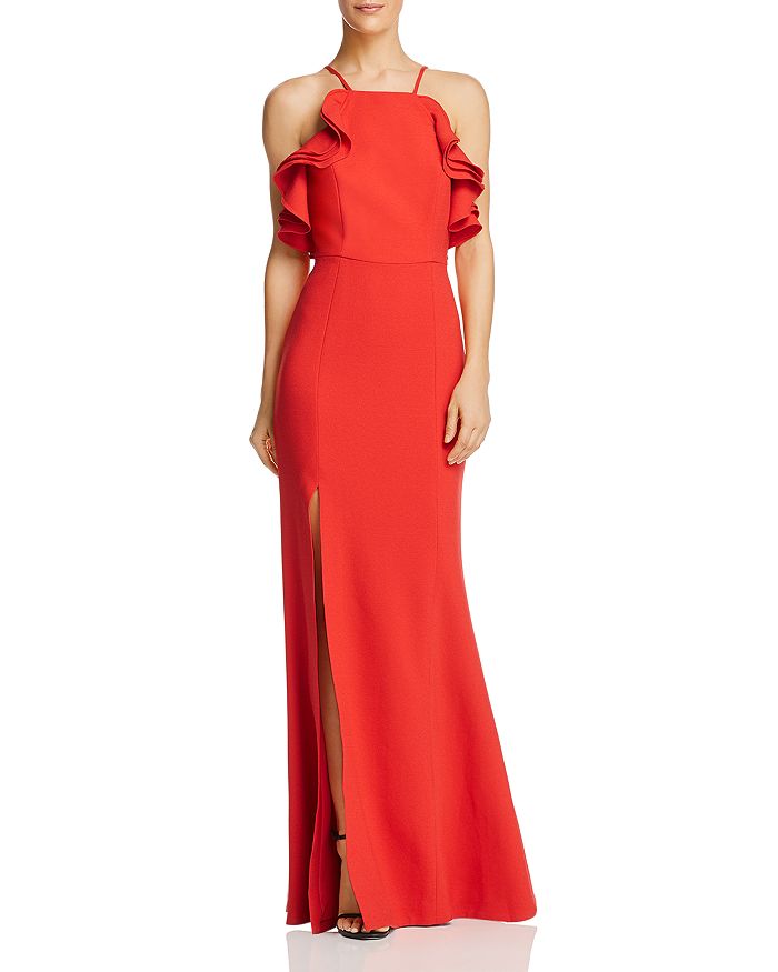 C/MEO Collective Outline Ruffle-Trimmed Crepe Gown | Bloomingdale's