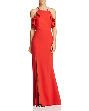 C/MEO COLLECTIVE C/MEO COLLECTIVE OUTLINE RUFFLE-TRIMMED CREPE GOWN,10180365