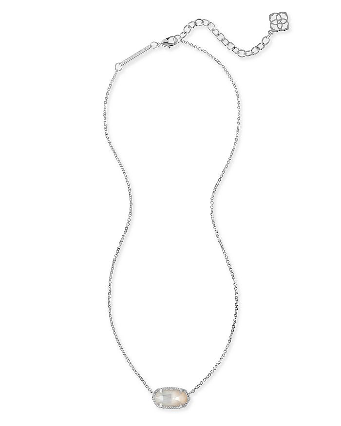 Kendra Scott Elisa Birthstone Pendant Necklace In Silver/white