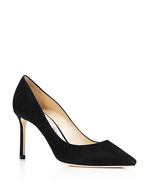 Shop Jimmy Choo Women's Romy 85 Pointed-toe Pumps In Black Suede