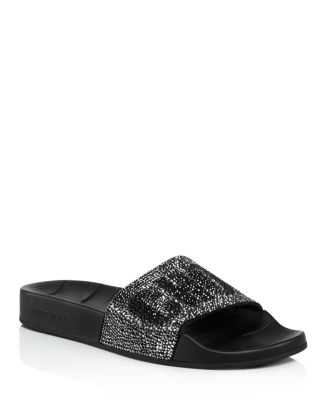 Jimmy Choo Rey Logo Slides Jimmy Choo | Shoes | Womens Jimmy Choo Rey Crystal  main image 2