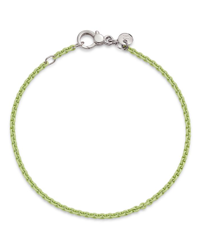Dodo Sterling Silver Chain Bracelet In Green/silver