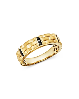 BLOOMINGDALE'S MEN'S BLACK DIAMOND RING IN SATIN-FINISH 14K YELLOW GOLD, 0.20 CT. T.W. - 100% EXCLUSIVE,G2117BDZZBM0