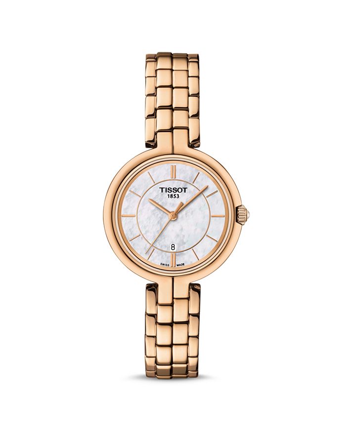 Shop Tissot Flamingo Watch, 26mm In White/rose Gold