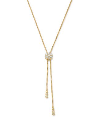 Bloomingdale's Fine Collection - Diamond Flower Bolo Necklace in 14K Yellow Gold, 1.50 tcw