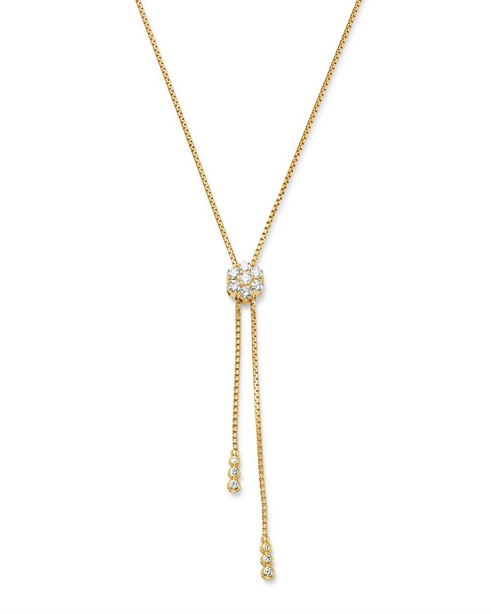 Bloomingdale's Diamond Flower Bolo Necklace In 14k Yellow Gold, 0.85 Ct. T.w. - 100% Exclusive In White/gold