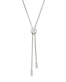Bloomingdale's - Diamond Flower Bolo Necklace in 14K White Gold, 1.50 ct. t.w. - 100% Exclusive