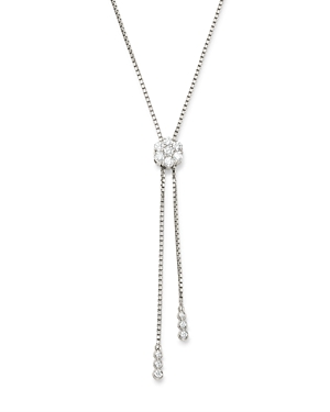 Bloomingdale's Diamond Flower Bolo Necklace in 14K White Gold, 0.85 ct. t.w. - 100% Exclusive