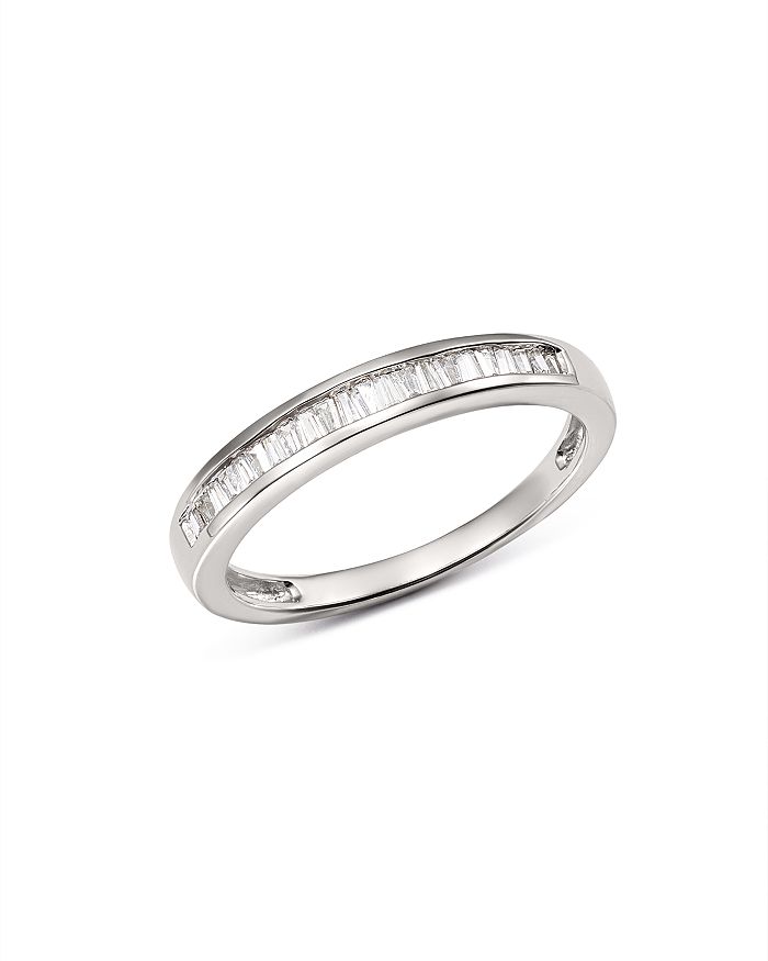 Bloomingdale's Diamond Tapered Baguette Channel Band in 14K White Gold ...