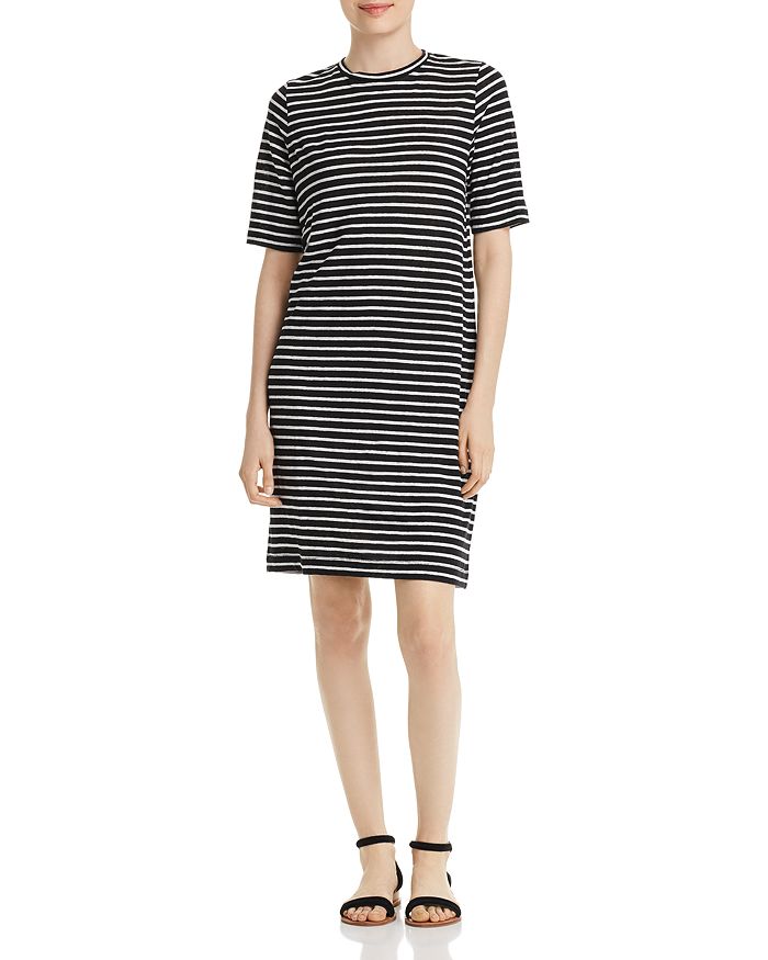 Eileen fisher striped shop linen dress