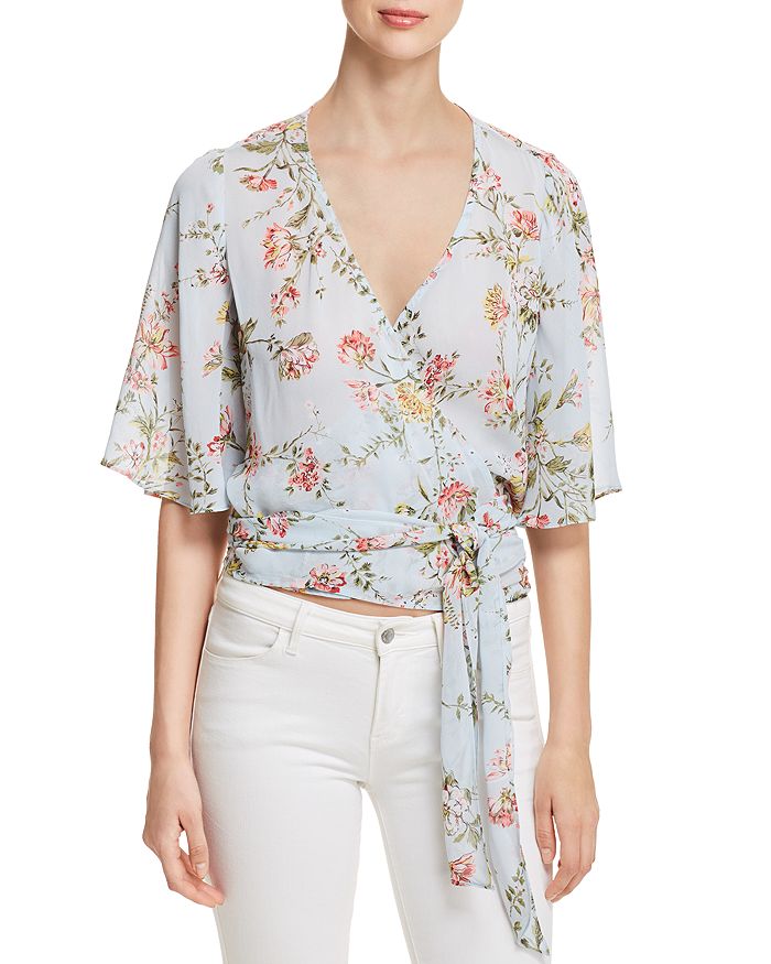 Red Haute Floral Wrap Blouse | Bloomingdale's