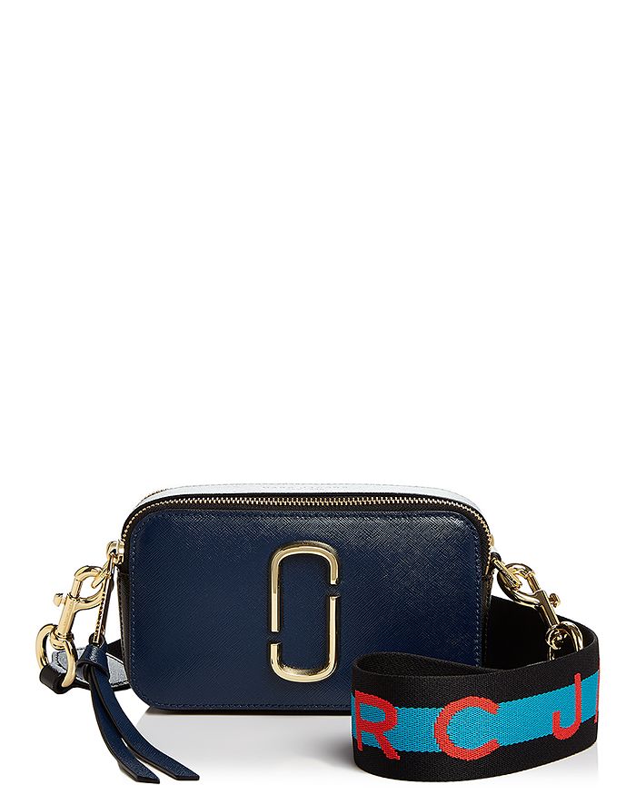 Marc Jacobs Snapshot Leather Crossbody In Blue Sea Multi/gold