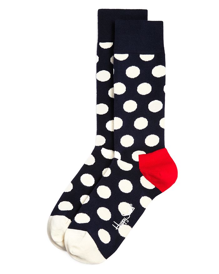 Shop Happy Socks Big Dot Socks In Navy/red/white