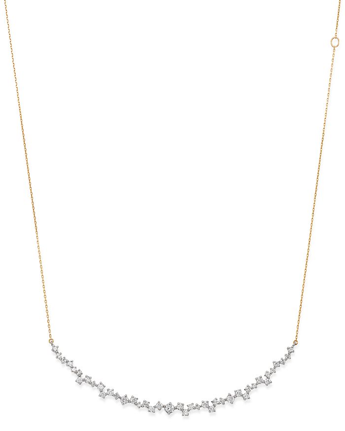 Adina Reyter Sterling Silver & 14k Yellow Gold Scattered Diamond Large Curve Collar Necklace, 13.5 In White/gold