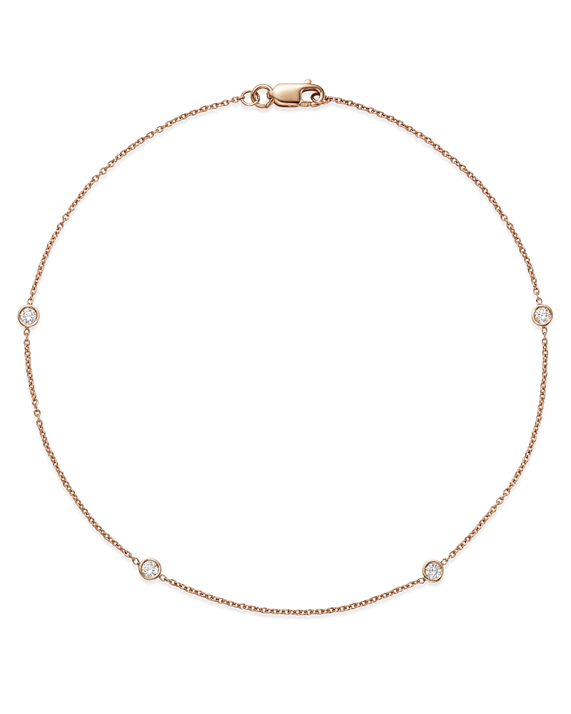 Bloomingdale's Fine Collection Diamond Bezel Ankle Bracelet in 14K Rose Gold, 0.20 tcw