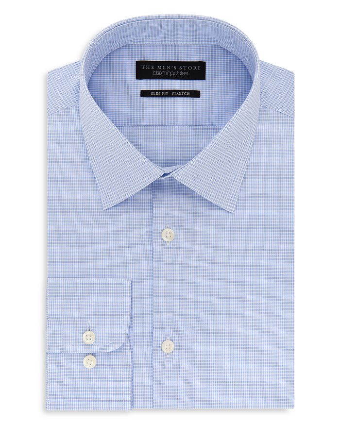 The Men's Store at Bloomingdale's Micro Grid Slim Fit Stretch Dress